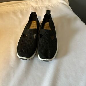 Slip-On Knit Sneakers in Black and White